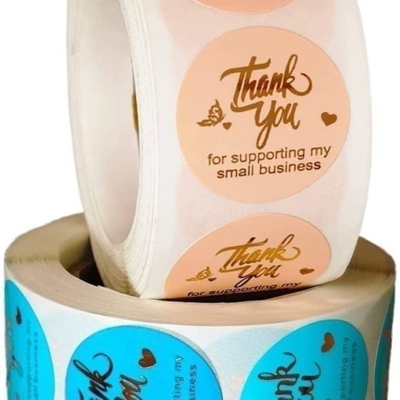 125- 1 inch Thank you stickers - Picture 2 of 7